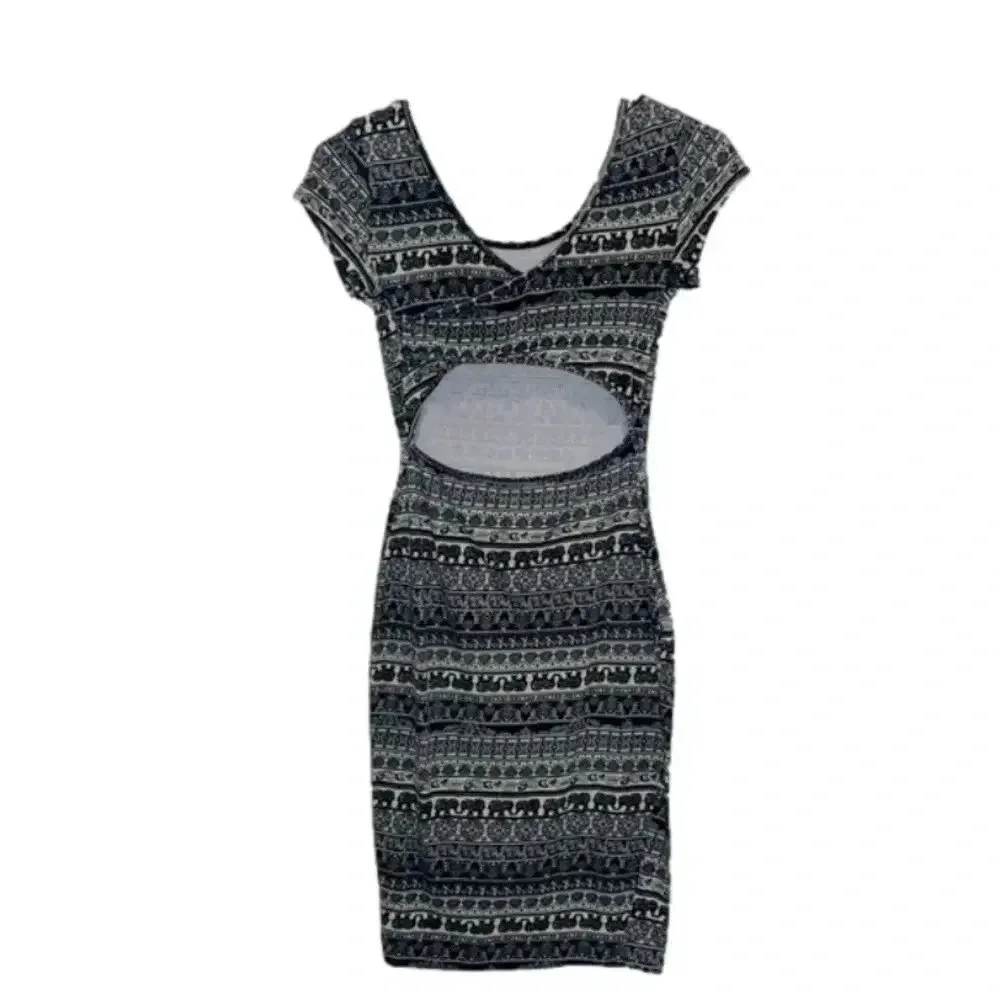 Boho mini dress criss cross open back small stretchy bodycon dress pattern - Image 2