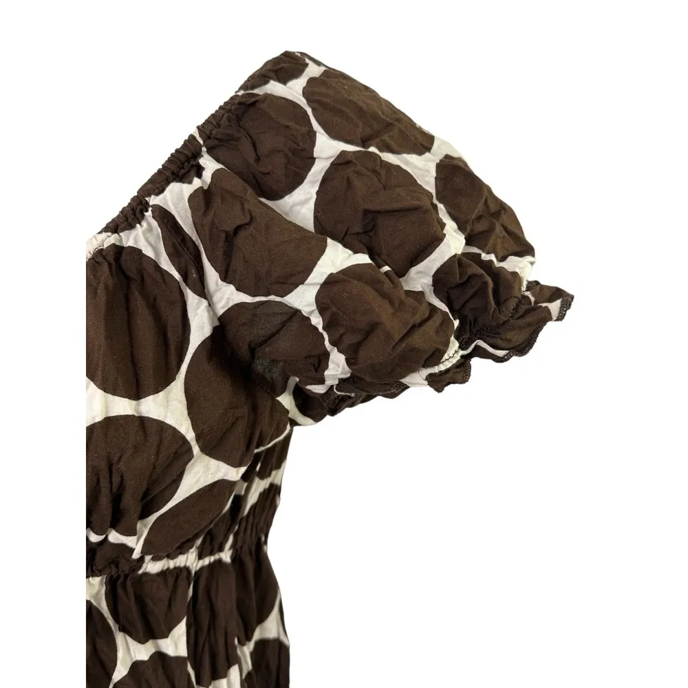 LA BLANCA By Rod Beattie Brown Polka Dot Cap Sleeve Swim Cover Up Dress Medium - Image 5