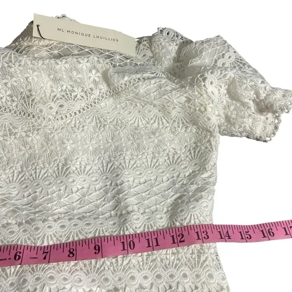Monique Lhuillier $645 BHLDN White Villandry Lace‎ Midi Dress 2 XS S - Image 10