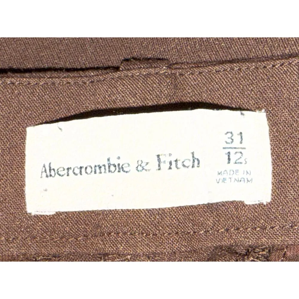 Abercrombie & Fitch Brown Pleated High Waisted Trousers Dress Pants Size 31 12 S - Image 3