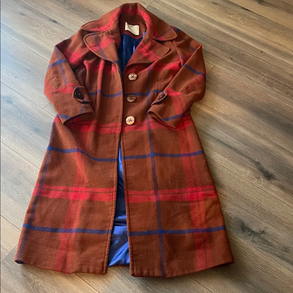 Anthropologie Plaid Jasper Long Coat - Image 5