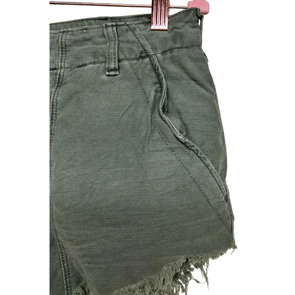 FREE PEOPLE Shorts Green Cut Off Daisy Dukes Hot Shorties Frayed Women’s Size 10 - Image 4