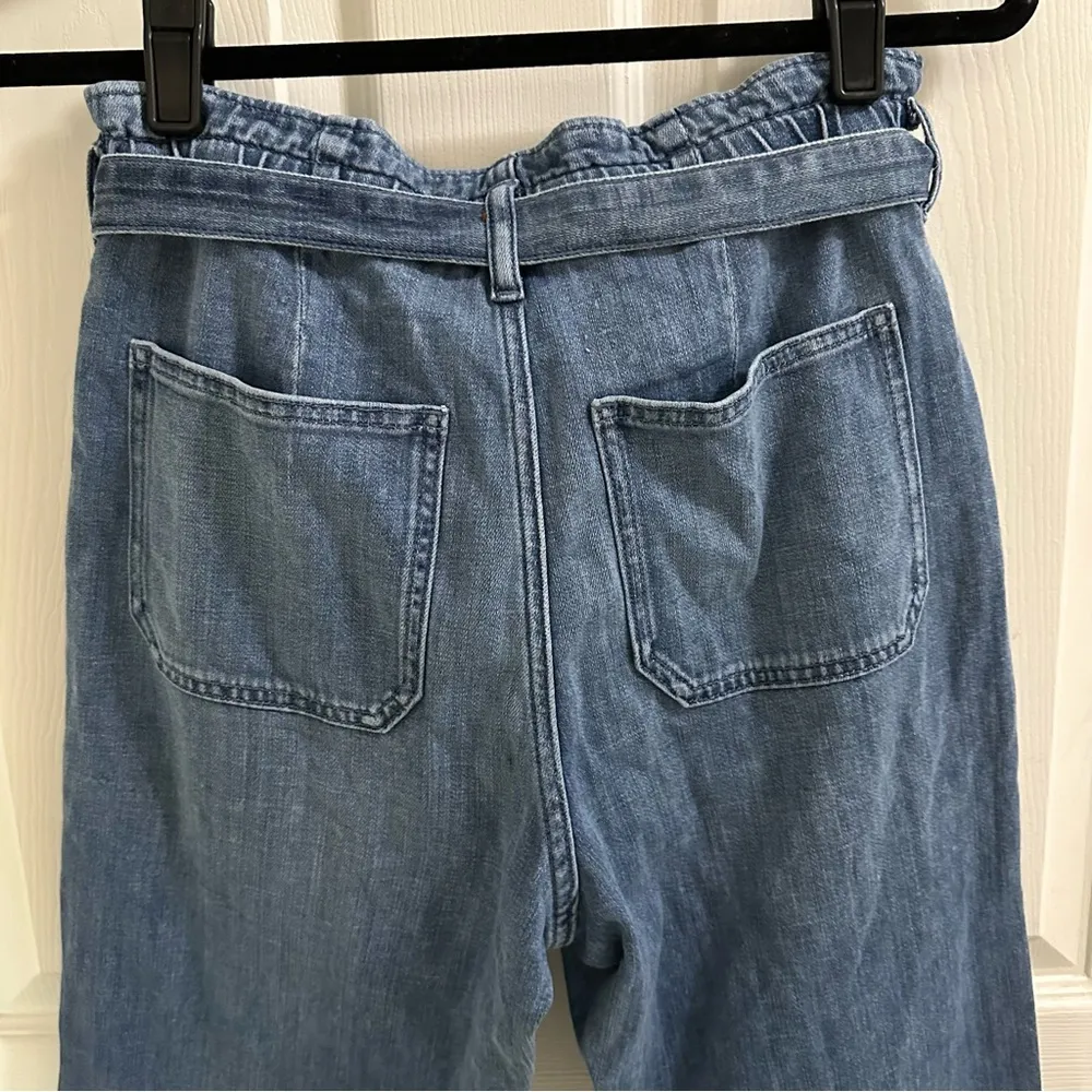 NWT J. Crew Denim High Waist Paperbag Jeans Women size 27P Medium Wash wide leg - Image 7