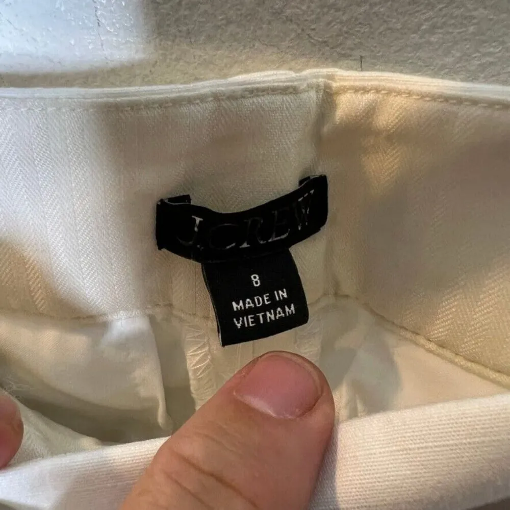 J.Crew $128 Maritime Tapered Pant in Ripstop Cotton White Size 8 BQ728 - Image 6