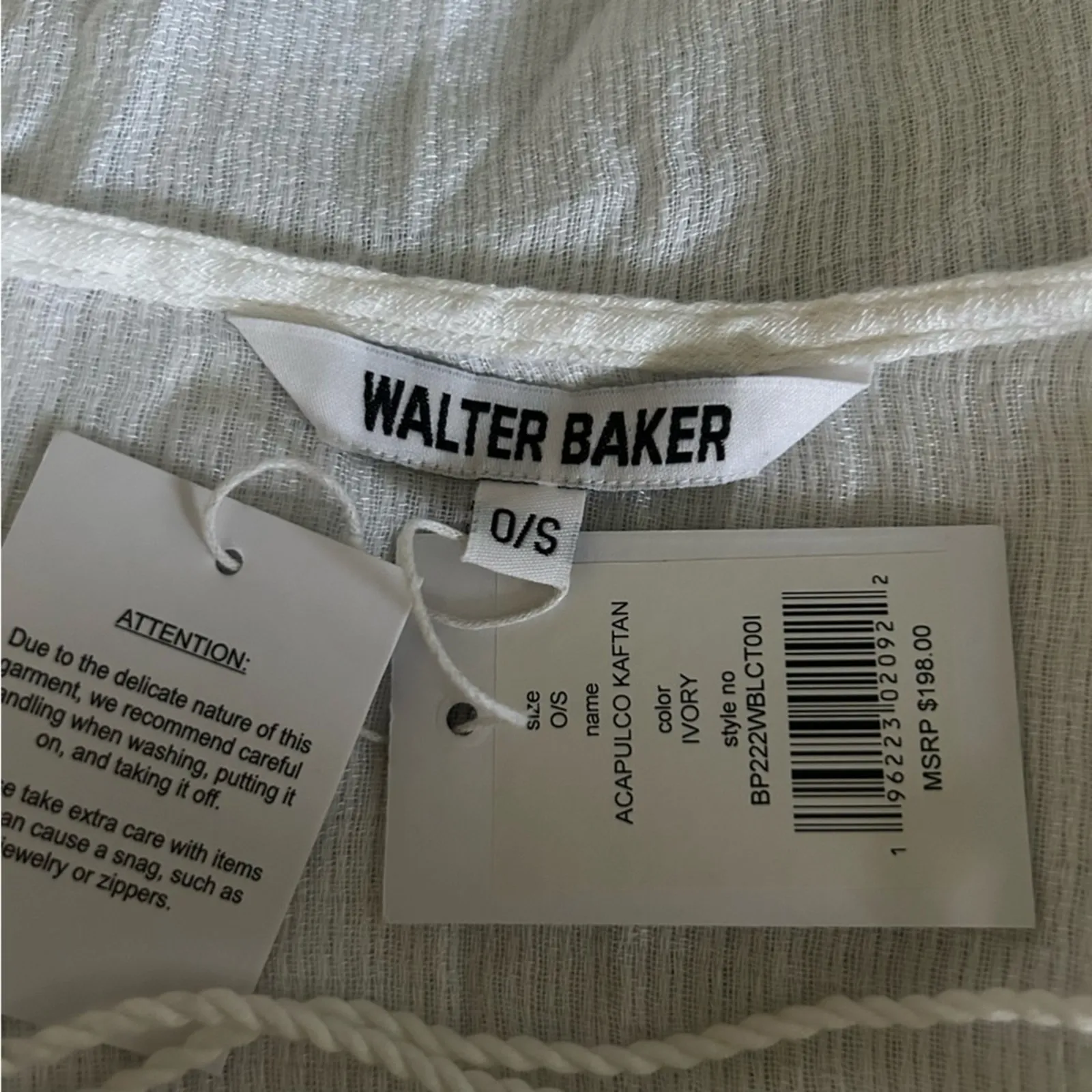 Walter Baker Ivory Acapulco Kaftan Fringe Swimsuit Coverup One Size - Image 7