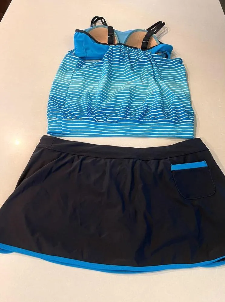 Free Country Matching Tennis Skirt And Workout Top Built in Bra Preppy Tennis XL - Image 4
