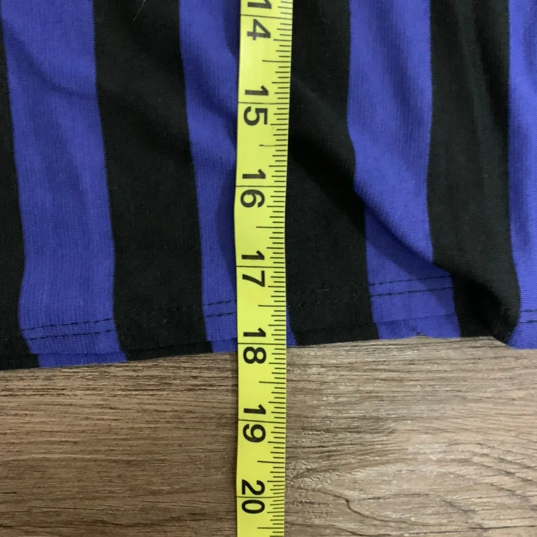 Blue Stripe Illusion Crop Top Large - Image 4