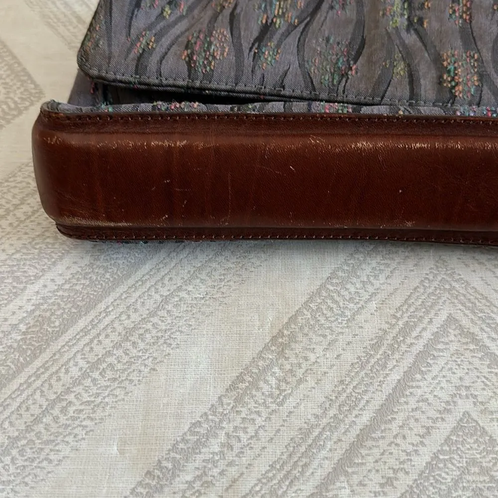 Sondra Roberts Women’s Fabric Floral Like Design Leather Small Shoulder Bag - Image 2