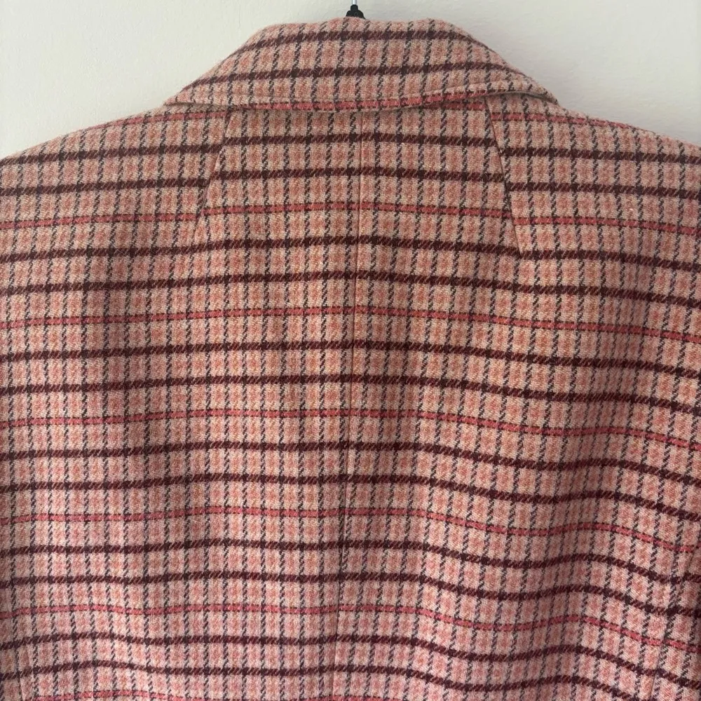Talbots Classic Shetland Blazer Pink Plaid Wool Business Career Wear Formal - Image 9