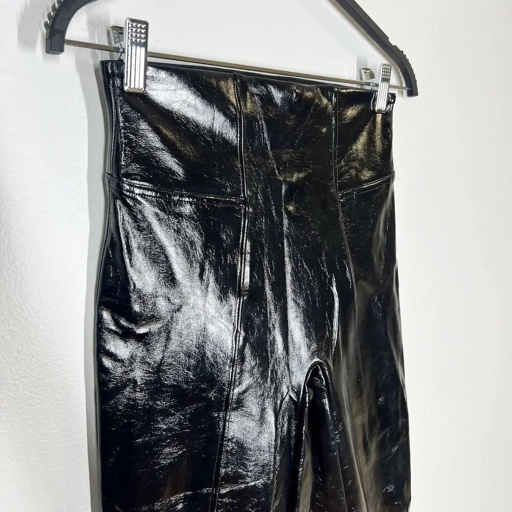 Spanx Sz S Faux Patent Leather Leggings in Classic Black - Image 6