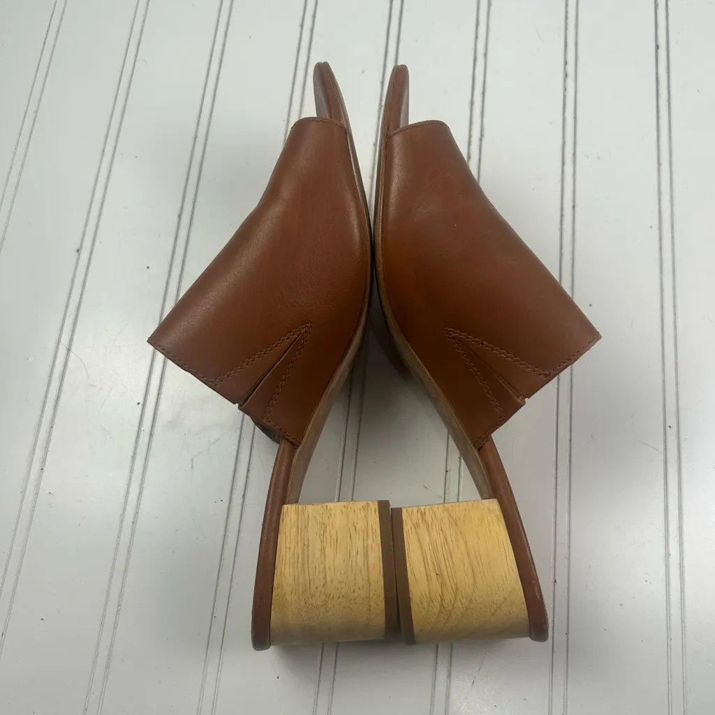 Madewell Vintage Brown Genuine Leather Block Heel Mules Women’s 8.5 - Image 6