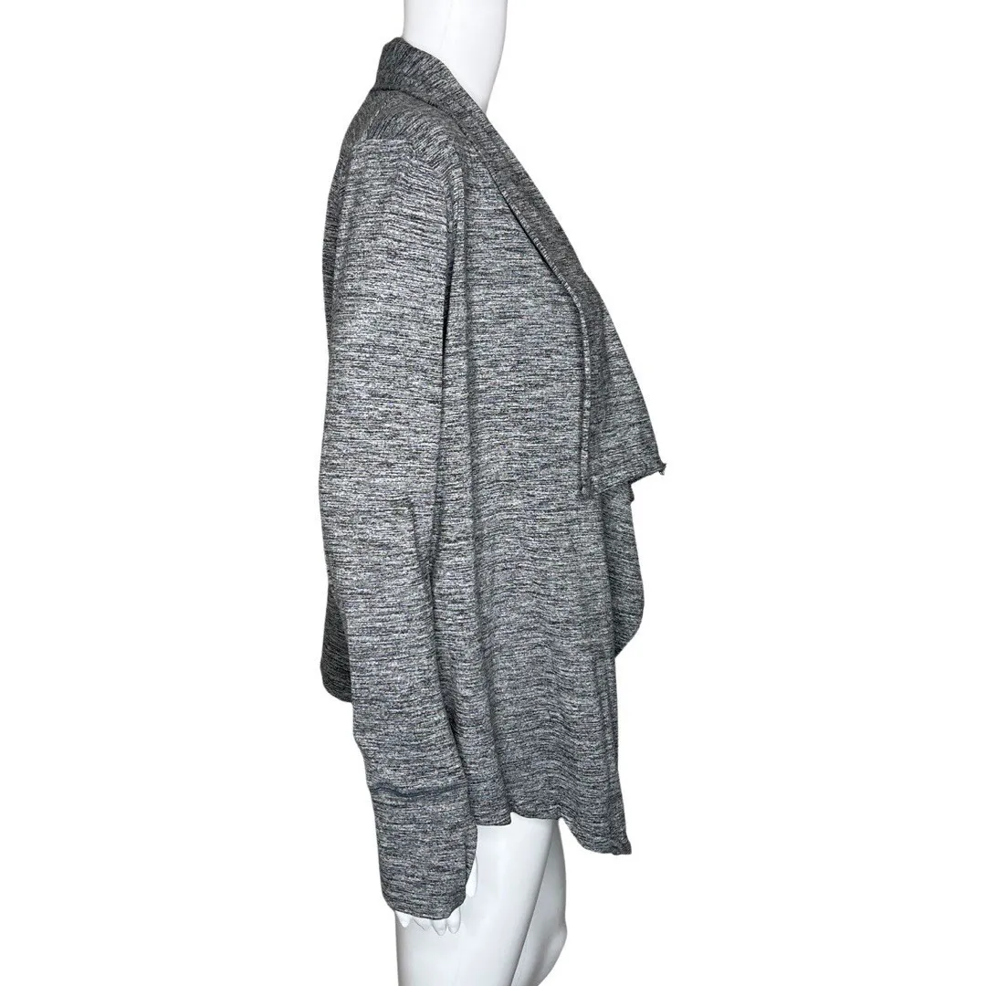 Nike Dri-FIT Gray Waterfall Cardigan Womens S‎ Open Front Jacket Thumbholes Yoga - Image 2