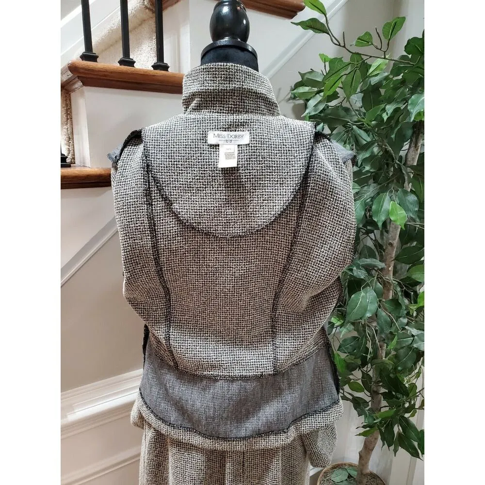 Vintage Miss Dorby Gray Polyester Single Breasted Jacket & Skirt 2 Piece Suit 10 - Image 5