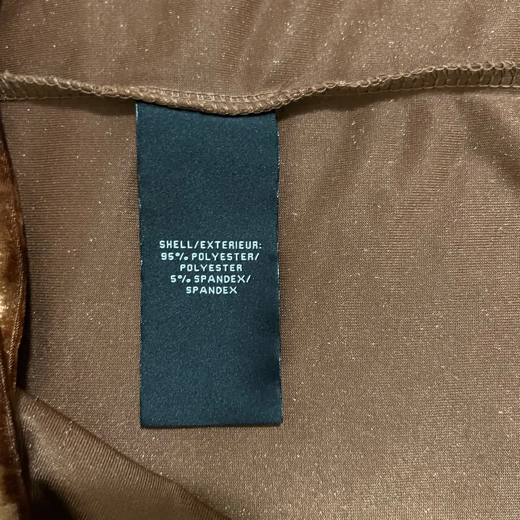 Bagatelle Velvet Short Sleeve Top Sz L Copper Rich Brown - Image 6