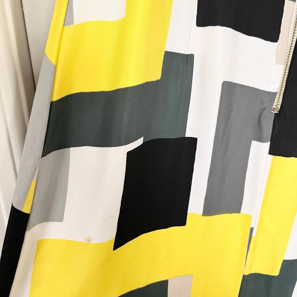 Kate Spade Della Loden Manhattan City Gray Yellow Geometric Sheath Dress Size 4 - Image 6