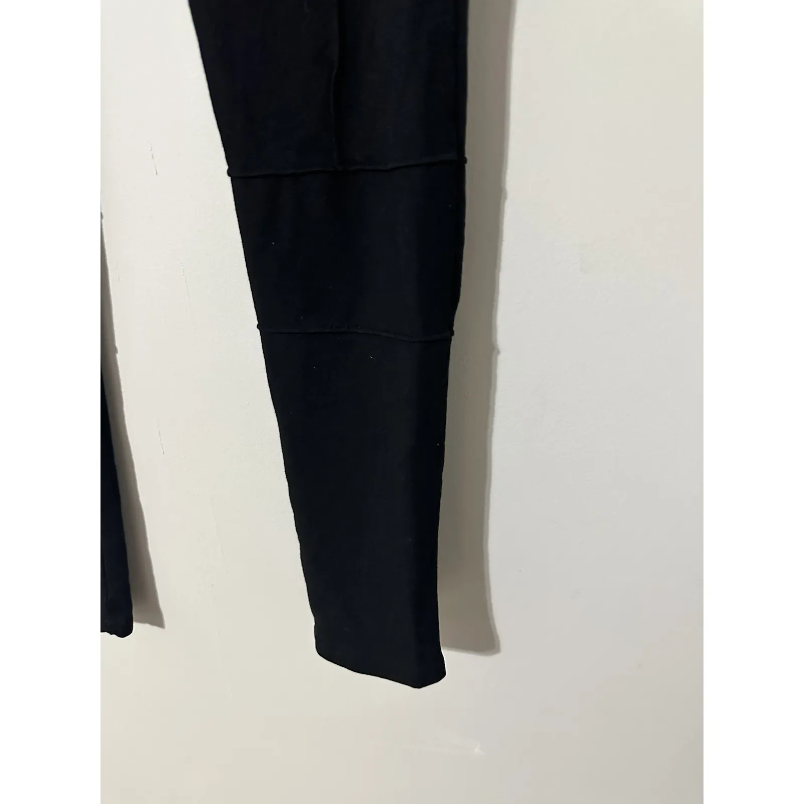 MARCELLA NYC Black Knit Leggings with Front Seam & Knee Panels Cotton Modal Sz S - Image 3
