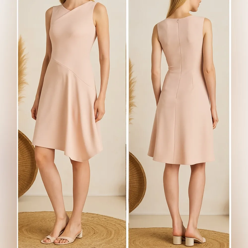 L.K Bennett Dr Lenny Asymmetrical Dress in Rose Pink - Image 9