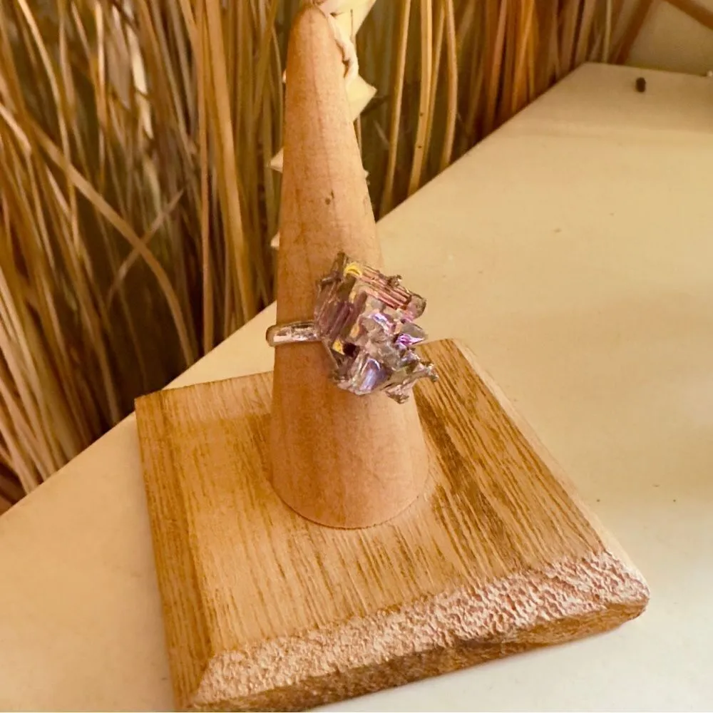 Bismuth Sterling Silver Crystal Gemstone Ring Size 8 Pink - Image 2