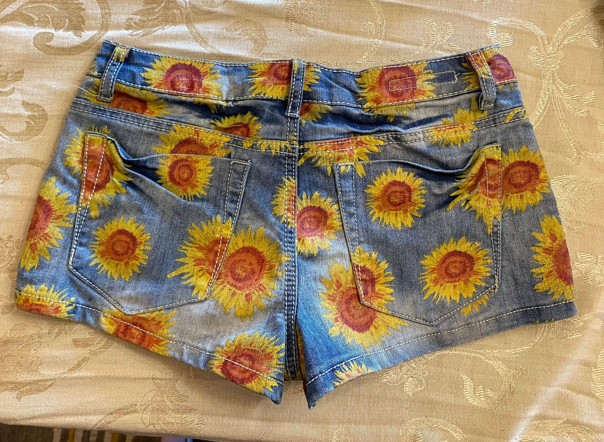 Hot Kiss Sunflower Jean Shorts - Image 2