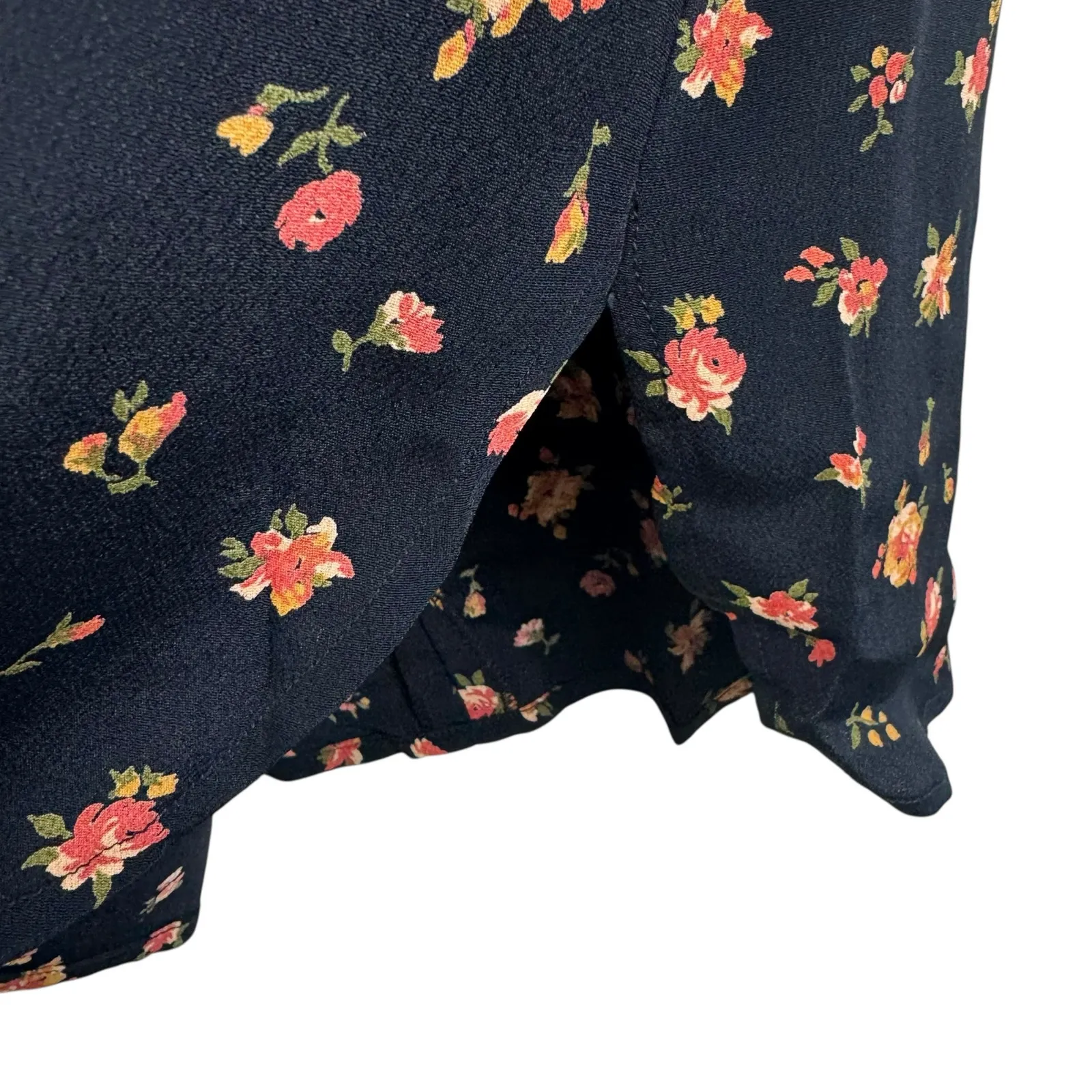 JH Collectibles NWT Vtg Union Made in USA Black Floral Short Sleeve Blouse Sz 12 - Image 4