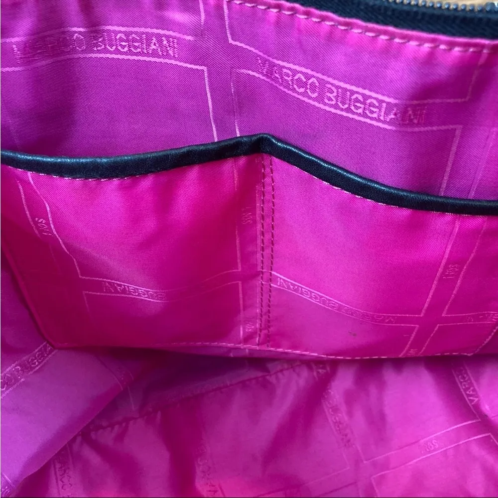 Marco Buggiani Black Leather Stitched Tote Made in Italy NWOT - Image 9