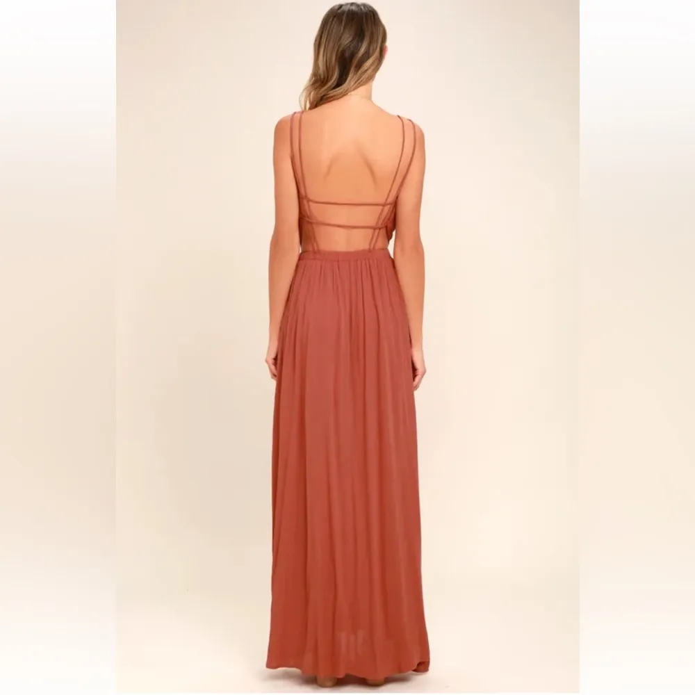 Lulu's Lost in Paradise Rusty Rose Maxi Dress Pink - Image 15