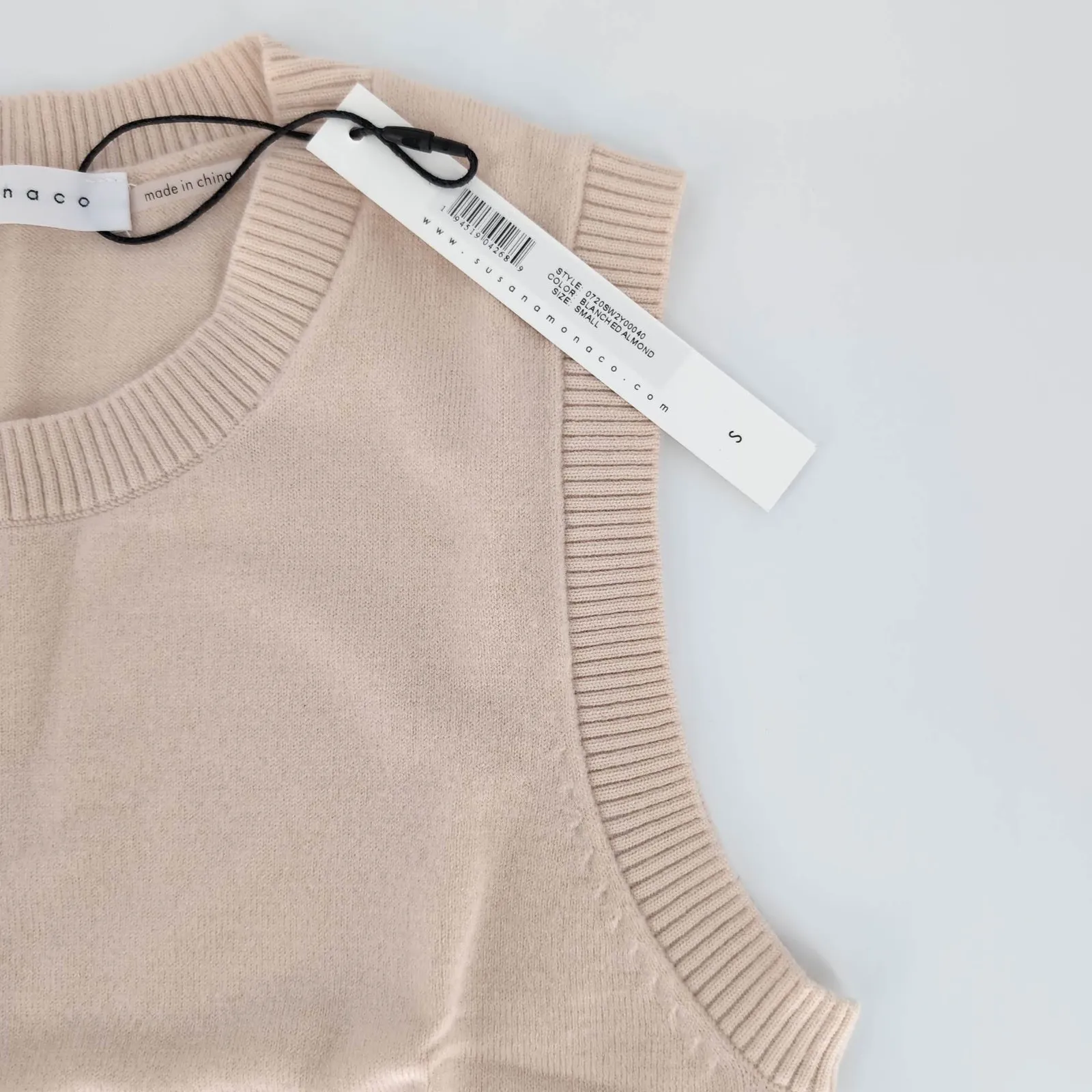 Susana Monaco Womens Crop Sweater Jumper Top in Blanched Almond - Size S - NEW - Image 6