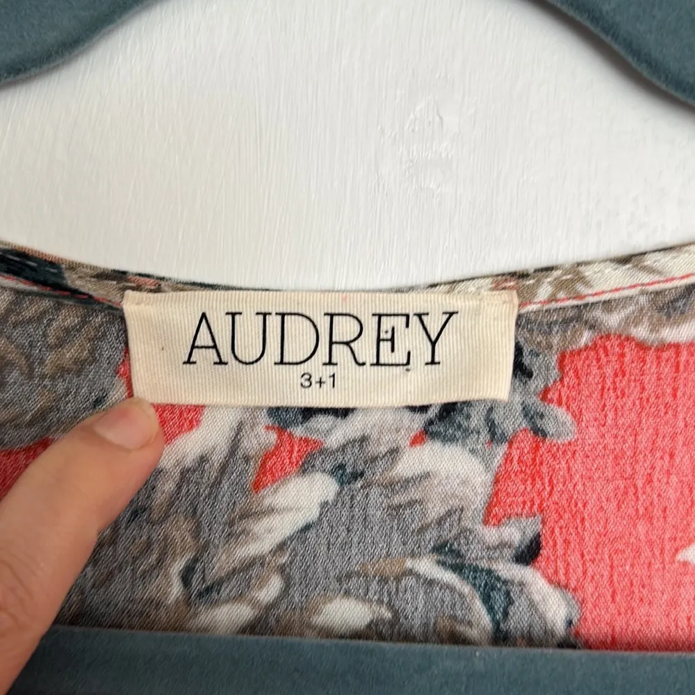 Audrey 3+1 Red with Black/Cream/ Taupe Roses Long Sleeve Tunic Mini Dress. - Image 3