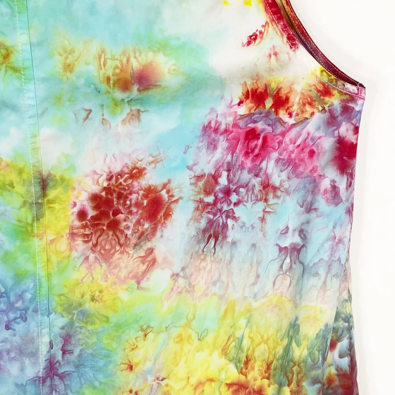 Beach Lunch Lounge Womens Small‎ Top Tie Dye Firework Fancy Handmade Pink 134 - Image 8