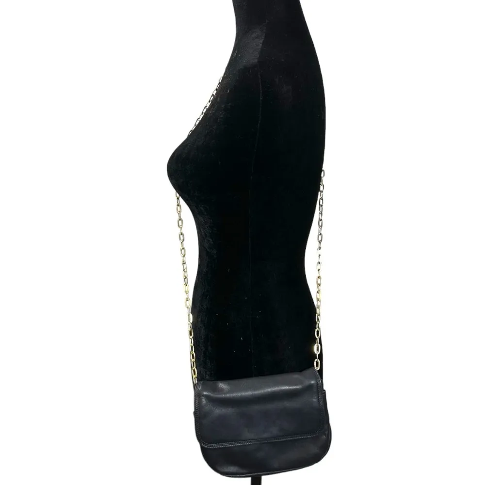 Liz Claiborne Vintage Leather Gold Chain Shoulder Crossbody Mini Purse - Image 2