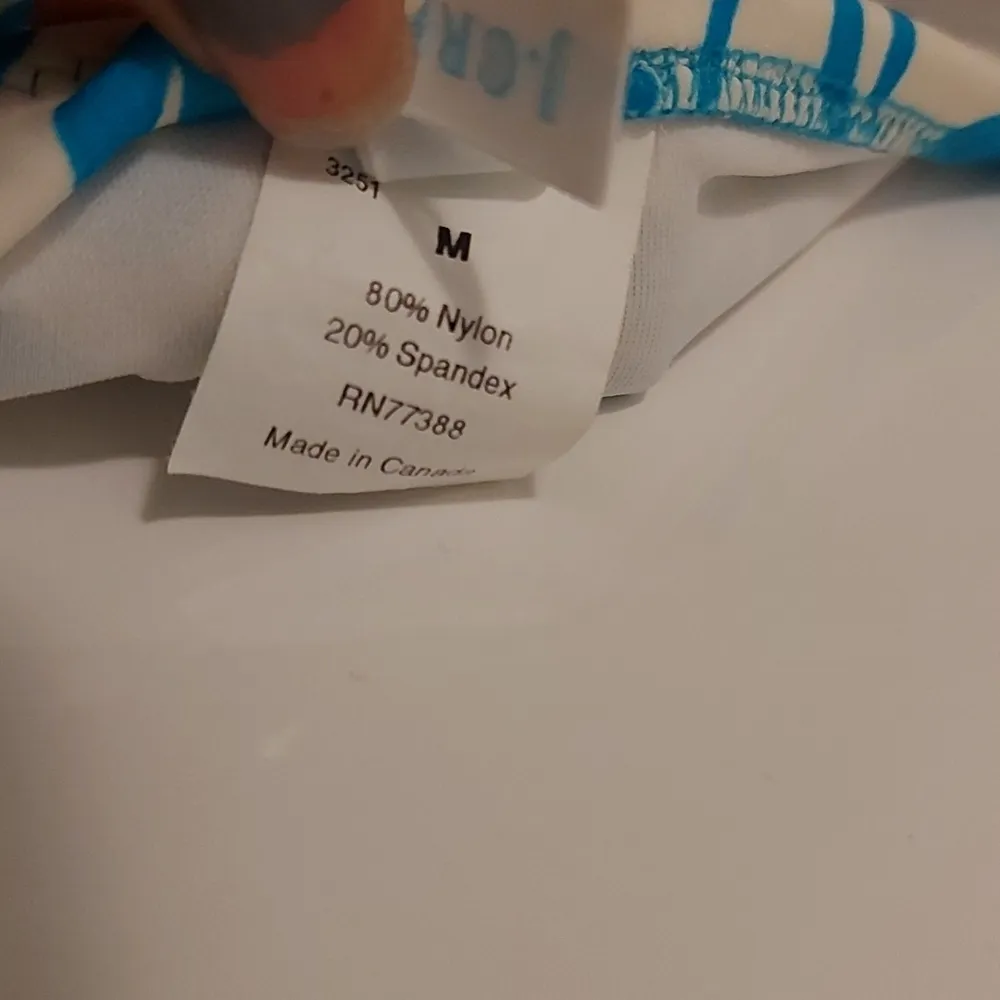 J. Crew White/Blue Bikini Set SIZE M/L - Image 4