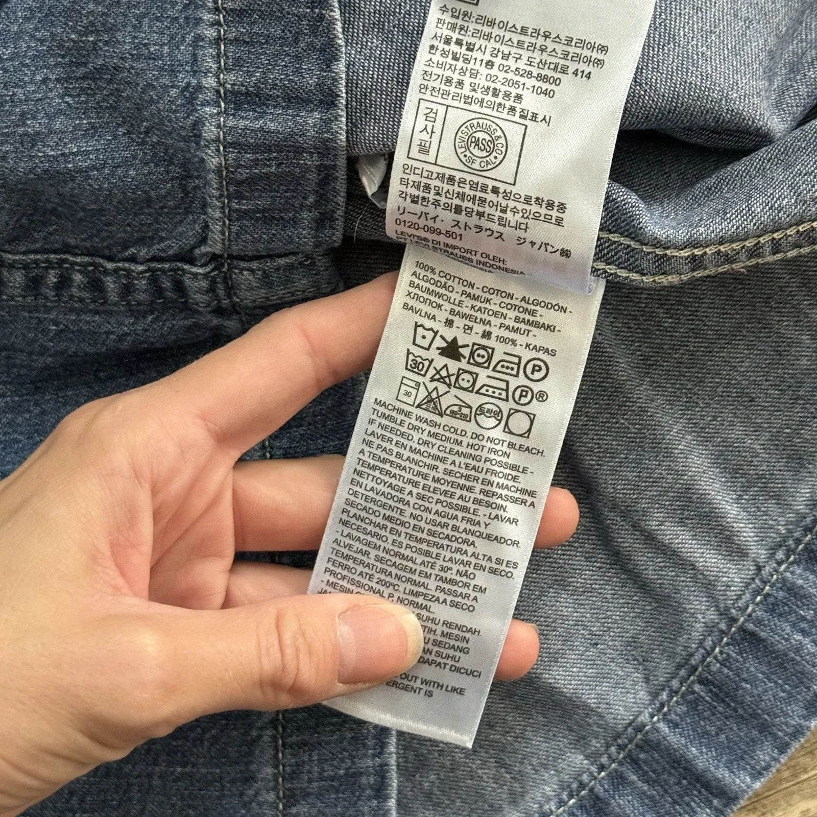 Levi’s Otto Western Denim Jean Dress Women’s Medium Long Sleeve Cotton Boho - Image 5