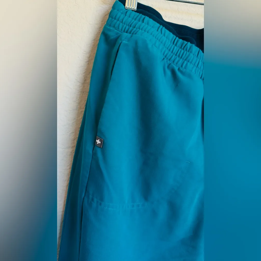 Figs Sz M Jogger Scrub Pants Teal Nursing Technical Collection - Image 5