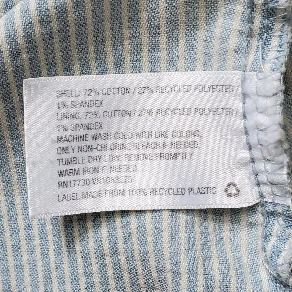 Universal Threads Universal Thread Striped Drawstring Light Wash Denim Jean Jacket M - Image 9