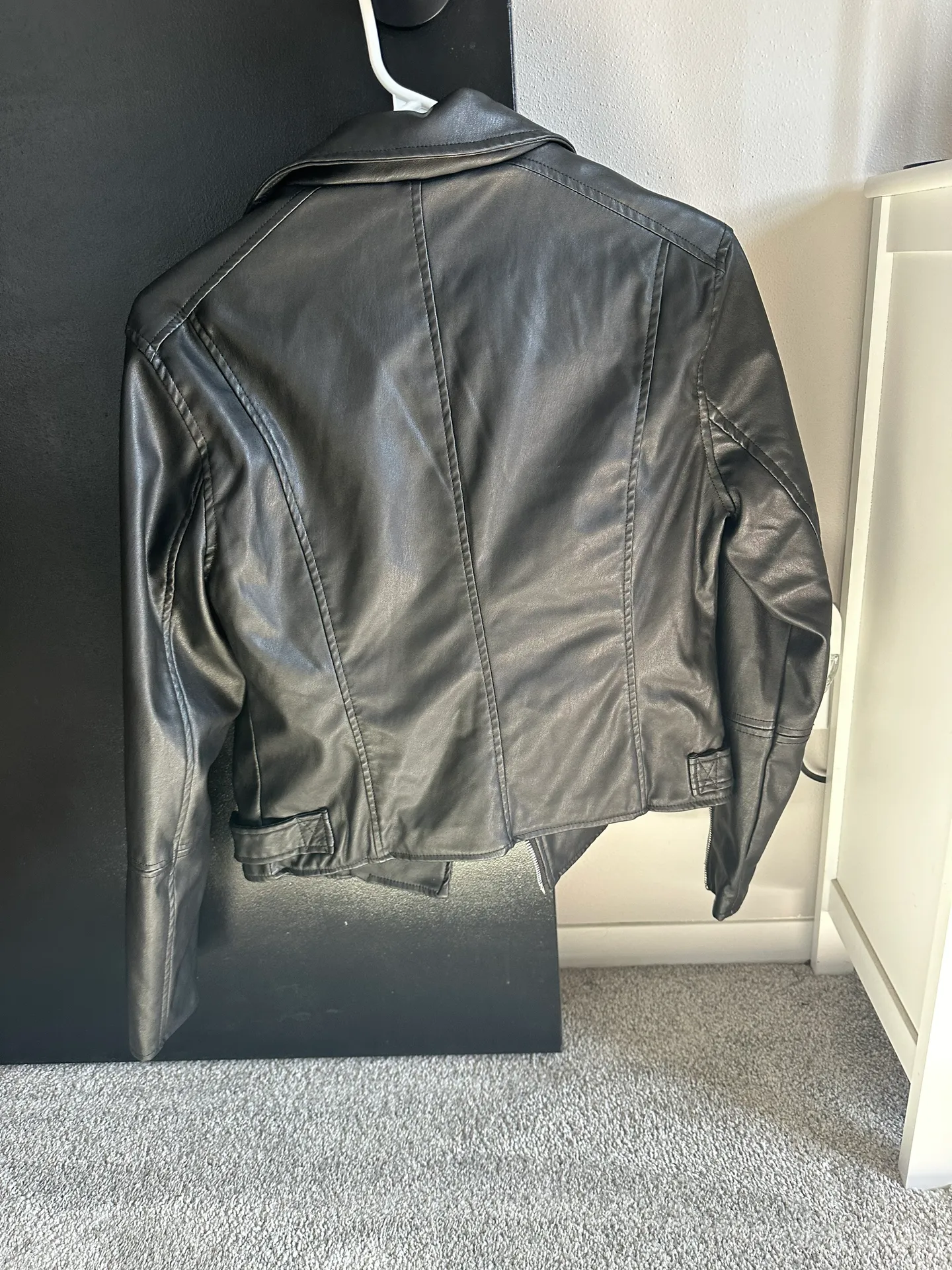 nWT Faux Leather Jacket Black Size M - Image 3