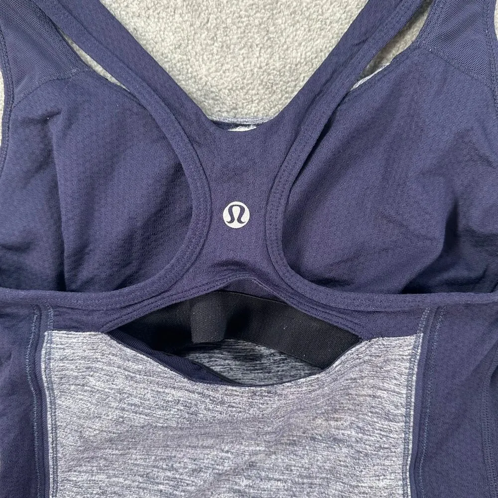 Lululemon Get Fit Tank Top Women's 4 Navy Blue Adjustable Bra Racerback Active - Image 8