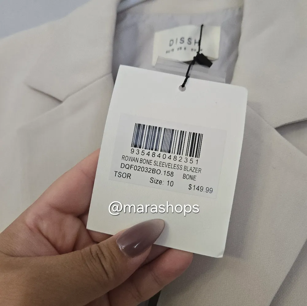 Dissh Rowan Sleeveless Blazer Bone Size 6 - Image 6