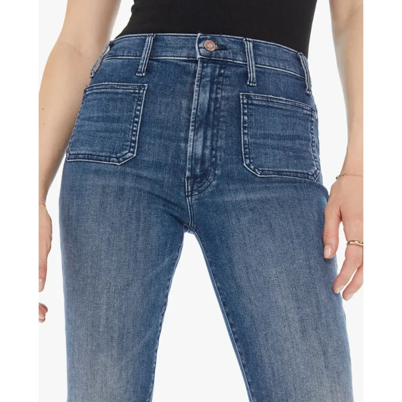 Mother Hustler Patch Pocket Ankle Fray in Out For The Evening Blue Size 28 - Image 3