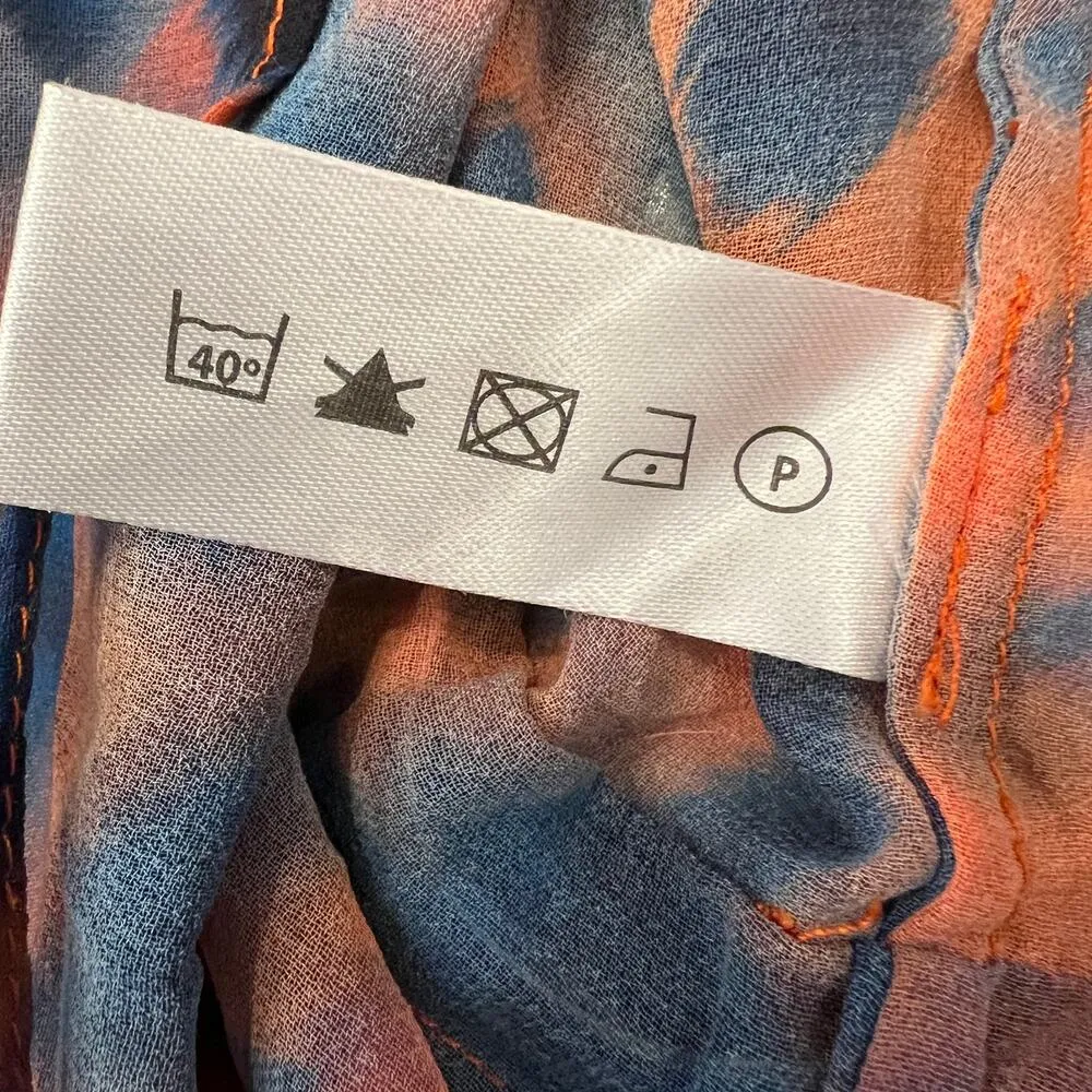 ViX Paula Hermanny Swim Coverup Fiery Orange Smoky Blue Size L No Flaws! Size L - Image 10