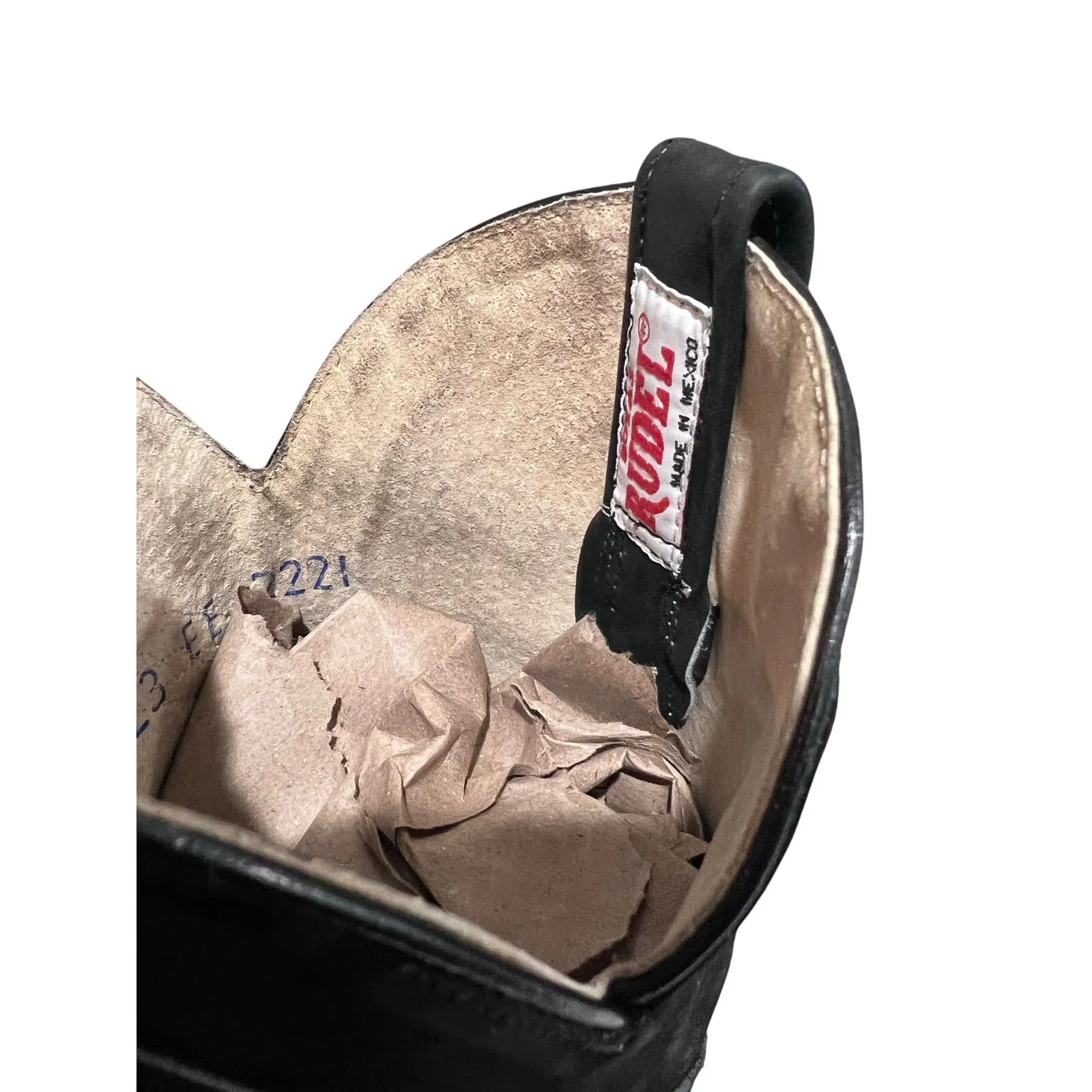 Rudel Black Leather Fringe Western Cowboy Boots Women’s 6.5 Handmade Mexico - Image 11