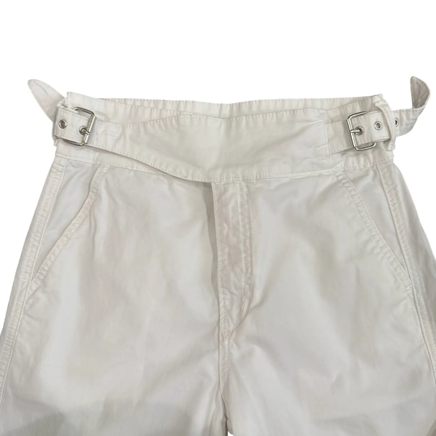 Joe's Jeans Double Buckle Wide Leg Sailor Trousers in White, Size 28/US 6 - Image 5