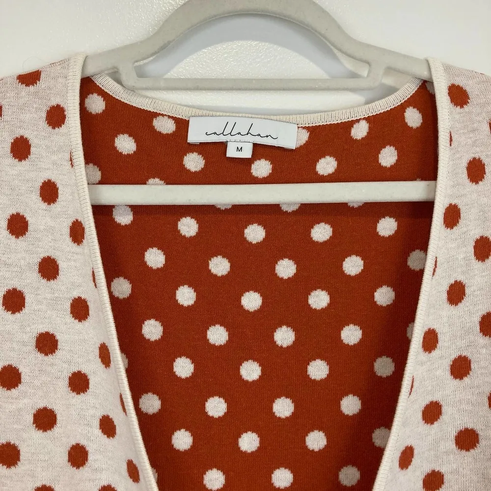 NWT Callahan Olivia Tie Front Polka Dot Sweater Size M - Image 3