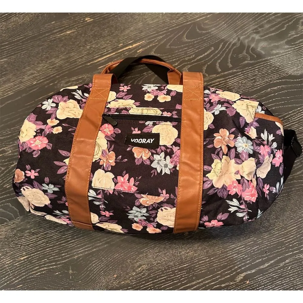 Vooray Roadie Gym Duffel Bag Floral Black Unisex Travel Bag - Image 2