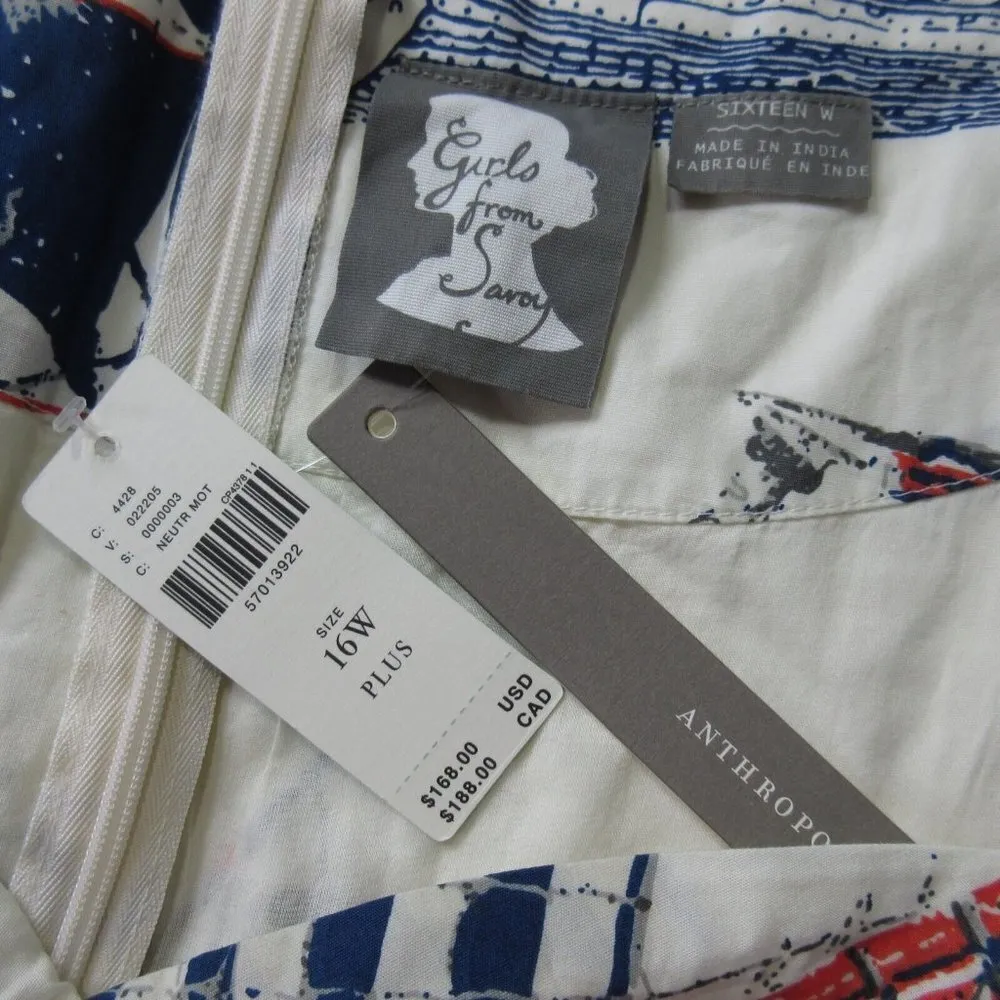 NWT Anthropologie Girls From Savoy Seafarer Mini Boat Sail Ship Dress 16W - Image 4