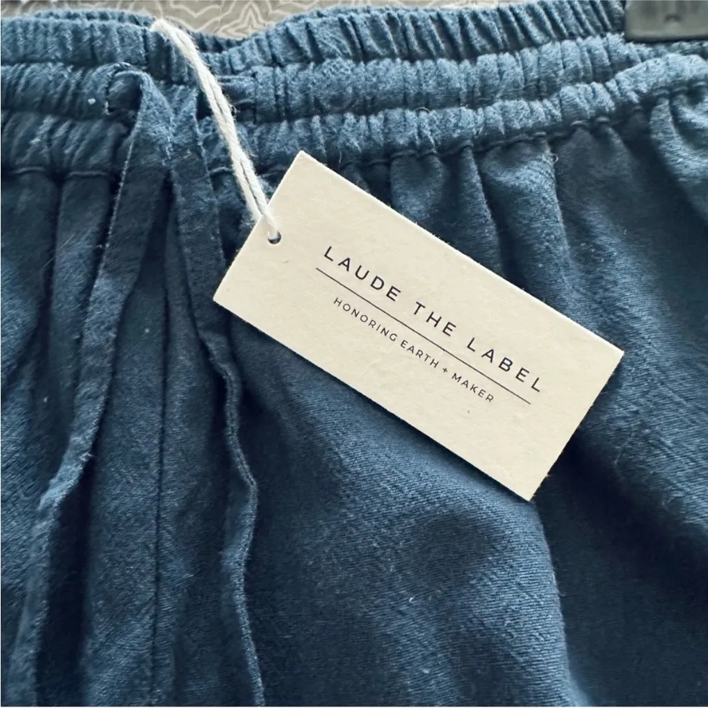 NEW! Laude the Label Navy Blue 100% Cotton Harem Ankle Pants Size XS - Image 7
