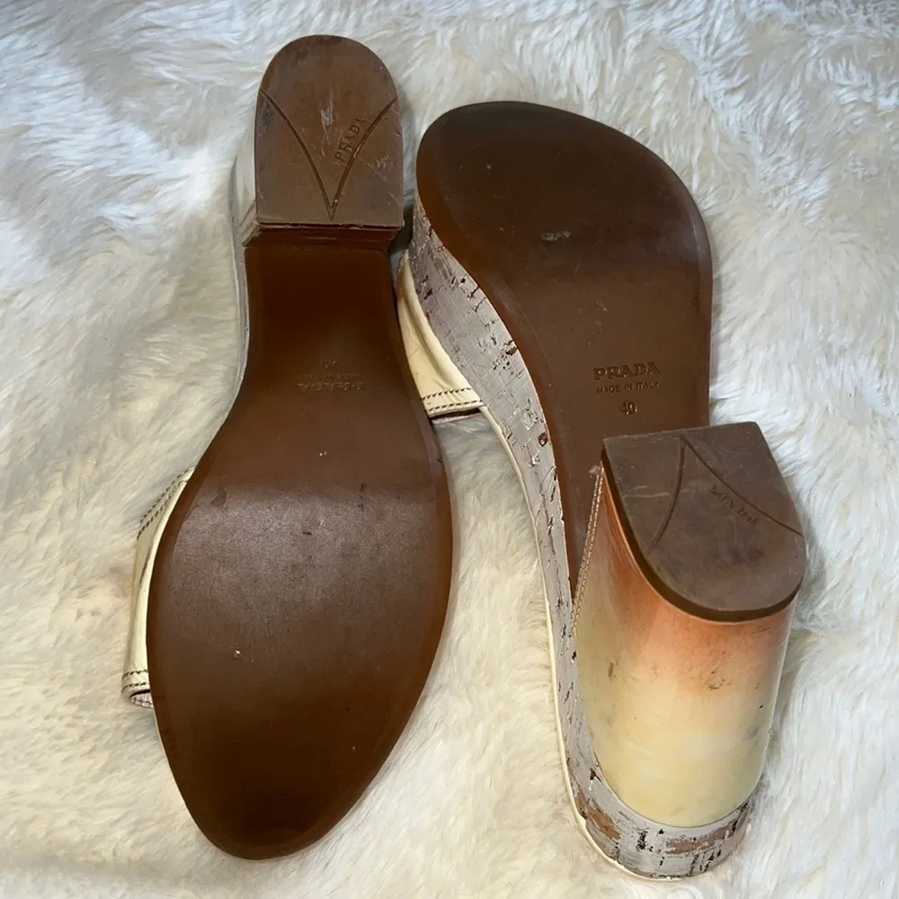 Prada Patent Leather Ombré Cork Platform Heels - Image 5