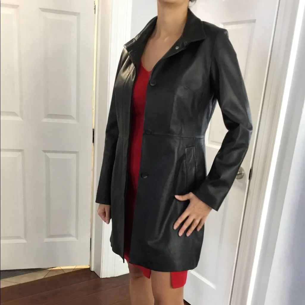 Super soft leather long jacket🖤🖤🖤 - Image 7