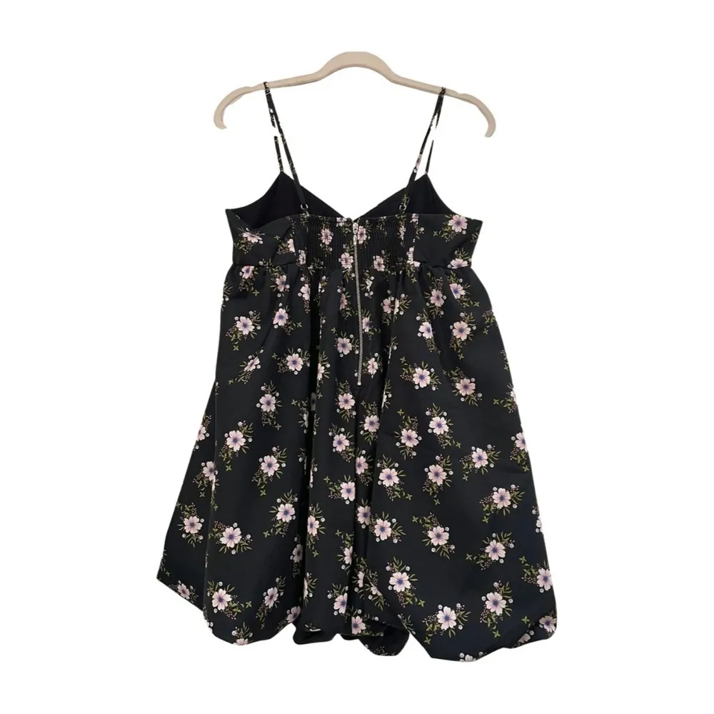 NWT Free People Black Floral Bubble Babdydoll Dress Size L - Image 5