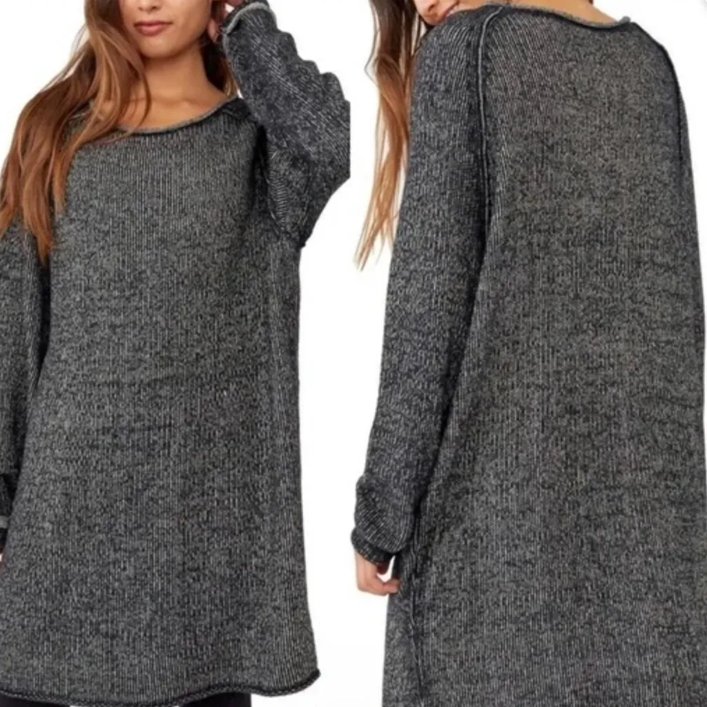 Free People Lenox Tunic Sweater in Onyx Combo sz small NWT - Image 5