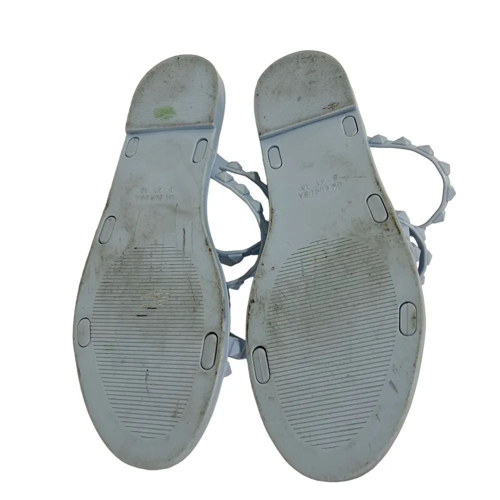 Olivia Miller Blue Studded Strappy Jelly Sandals Size 10 - Image 5